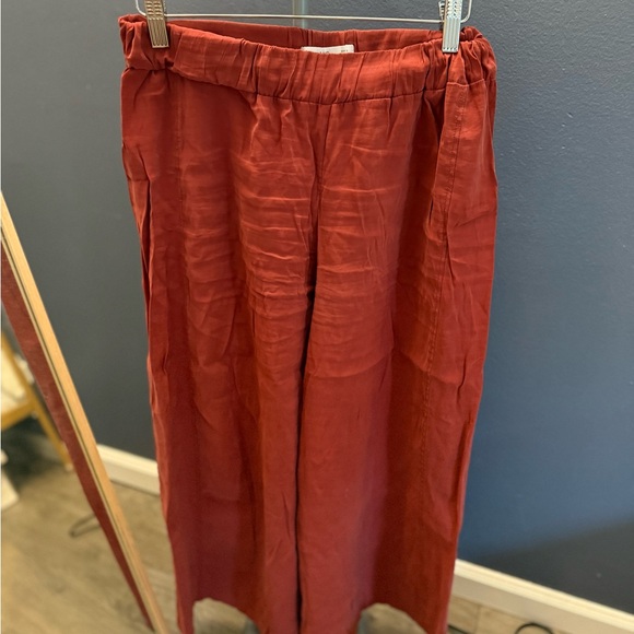 Mango Women's Red Wide Leg Pants - Picture 1 of 2